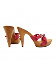 SABOT EN CUIR POUR FEMME ROUGE