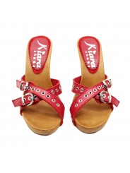 WOMAN'S HEEL CLOGS RED