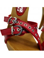 SABOT EN CUIR POUR FEMME ROUGE