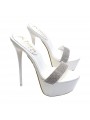 HIGH STILETTO IN WHITE PATENT LEATHER HEEL 17