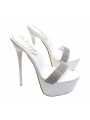 SABOT BLANC EN VERNI SEXY TALON 17.5 N. JUSQU'À 44