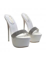HIGH STILETTO IN WHITE PATENT LEATHER HEEL 17