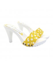 SABOTS AVEC BANDE JAUNE A POIS