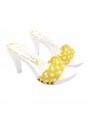 CLOGS WITH YELLOW POLKA DOT UPPER HEEL 9