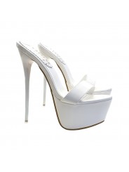 SABOT BLANC EN CUIR VERNI SEXY TALON 17.5 N. JUSQU'À 44