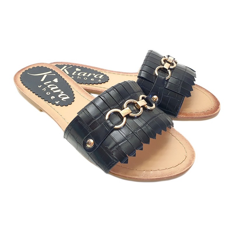 WOMEN'S JEWEL SANDALS WITH FAUX LEATHER BAND