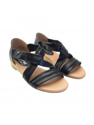 SCHWARZE SANDALEN MIT SEILABSATZ