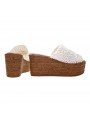 LADY WHITE WEDGE CLOGS