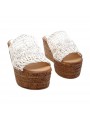 LADY WHITE WEDGE CLOGS