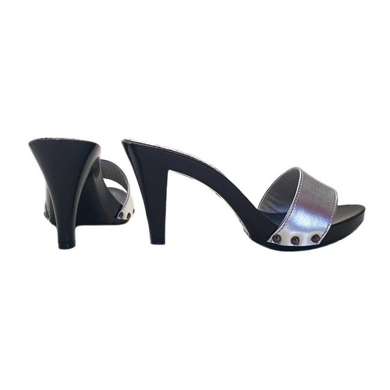 TOTAL BLACK LACQUERED MULE | HEEL 9