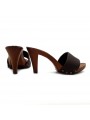 HEEL CLOGS IN DARK BROWN LEATHER HEEL CLOGS IN DARK BROWN LEATHER