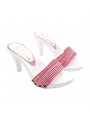 WHITE HEEL CLOGS WITH RED PIN-UP STYLE UPPER