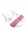 WHITE HEEL CLOGS WITH RED PIN-UP STYLE UPPER WHITE HEEL CLOGS WITH RED PIN-UP STYLE UPPER