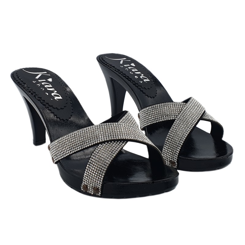 ZOCCOLI DA DONNA CON STRASS TACCO 9