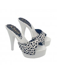 WHITE CLOGS WITH DALMATIAN EFFECT HEEL 13