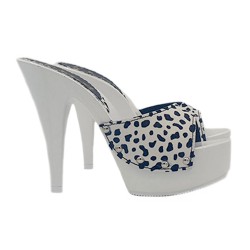 SABOTS À BANDE EN CUIR EFFET DALMATIQUE