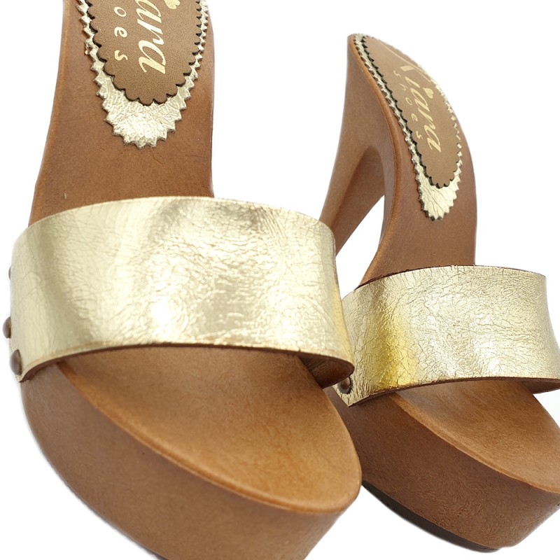 GOLDEN CLOGS AUS LEDER GOLDEN CLOGS AUS LEDER
