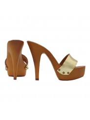 GOLDEN CLOGS AUS LEDER