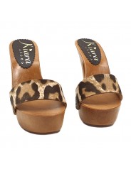 CLOGS LÉOPARD TALON 13 CM