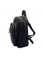 BLACK SYNTHETIC LEATHER BACKPACK UNISEX