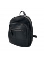 BLACK SYNTHETIC LEATHER BACKPACK UNISEX