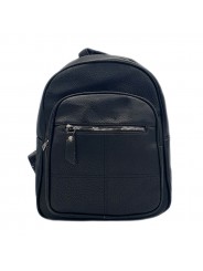 BLACK SYNTHETIC LEATHER BACKPACK UNISEX