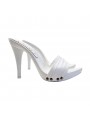 SABOTS À TALON 12 EN CUIR BLANC