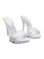 SABOTS À TALON 12 EN CUIR BLANC
