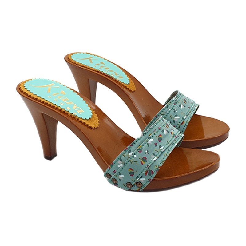 SABOTS PRINTEMPS TURQUOISE TALON 9