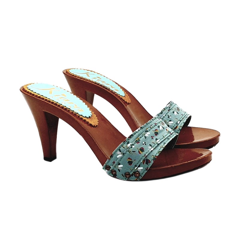 SABOTS PRINTEMPS TURQUOISE TALON 9