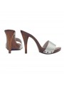 SABOT EN CUIR ARGENT TALON 12