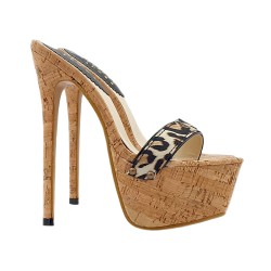 HIGH LEOPARD STILETTO IN CORK HEEL 17