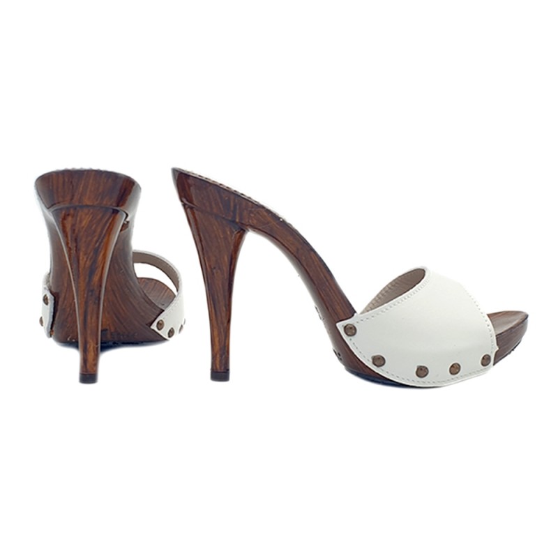 ZUECOS COLOR BLANCO TACÓN 12 ZUECOS COLOR BLANCO TACÓN 12