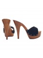 SABOTS EN DAIM NOIR TALON 13 CM