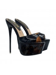SCHWARZE LACKSCHUHE ABSATZ 17 CM GR. BIS ZU 44