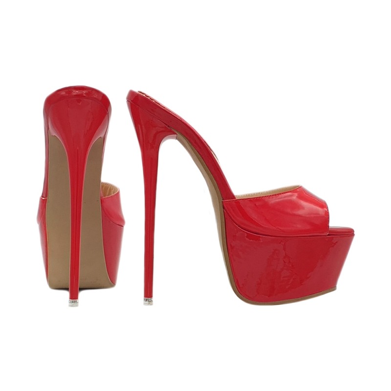 ROT LACKSCHUHE ABSATZ 17 CM GR. BIS ZU 44