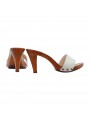 SABOTS AVEC BANDE EN CUIR BLANC TALON 9