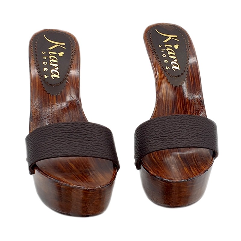 BROWN CLOGS IN LEATHER BROWN CLOGS IN LEATHER