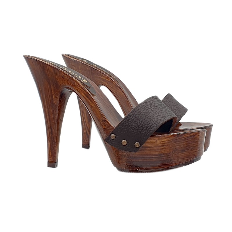 MULE DE CUIR MARRON