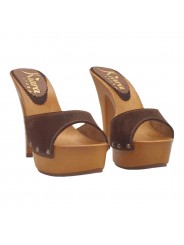 ZUECOS DE TACON ALTO GAMUZA  MARRON - K93001 CAM MARRONE