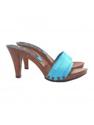 SABOTS FEMME TURQUOISE TALON CONFORTABLE