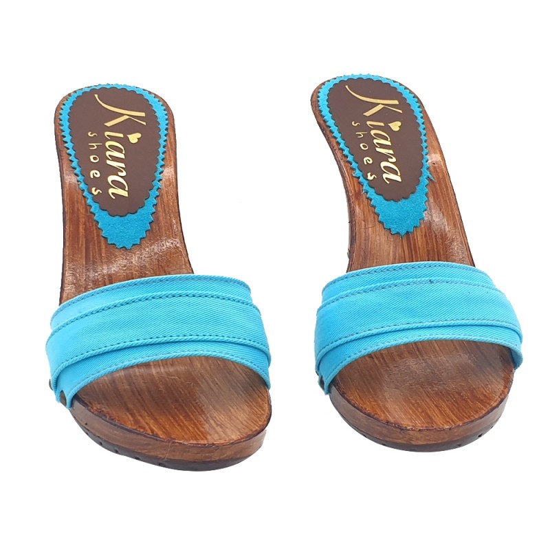SABOTS FEMME TURQUOISE TALON CONFORTABLE