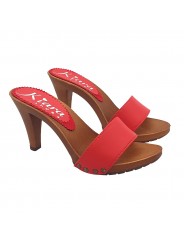 ROTE DAMEN CLOGS KOMFORTABLER ABSATZ