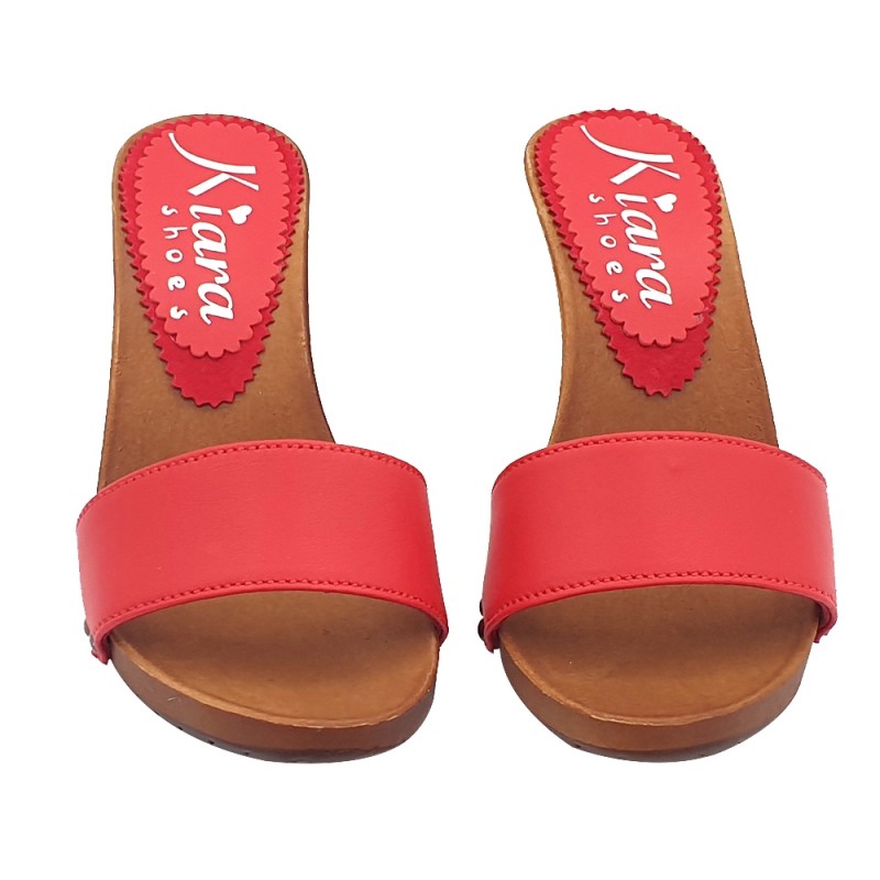 ZUECOS MUJER ROJOS TALÓN CÓMODO