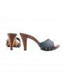 SCHWARZE LEDERCLOGS MIT BEQUEM ABSATZ