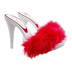 WEISSE WEIHNACHTS CLOGS MIT ROTEM FELL