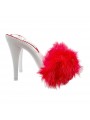 SABOTS DE NOEL BLANC AVEC FOURRURE ROUGE