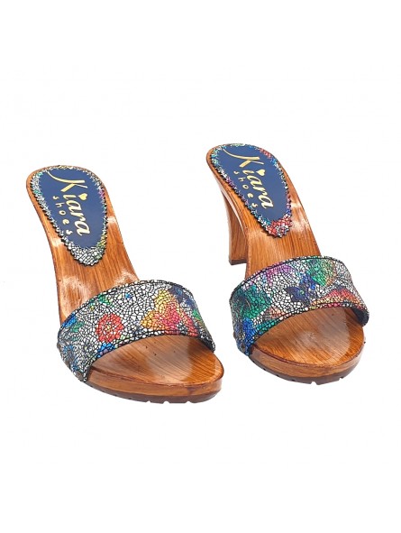 CLOGS MIT DEKORIERTEM BAND AUS SCHWARZEM LEDER CLOGS MIT DEKORIERTEM BAND AUS SCHWARZEM LEDER