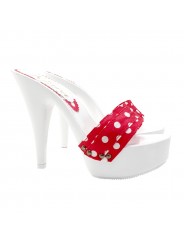 CLOGS MIT ROTEM POLKA-PUNKTBAND UND ABSATZ 13