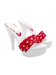 CLOGS WITH RED POLKA DOT BAND AND HEEL 13